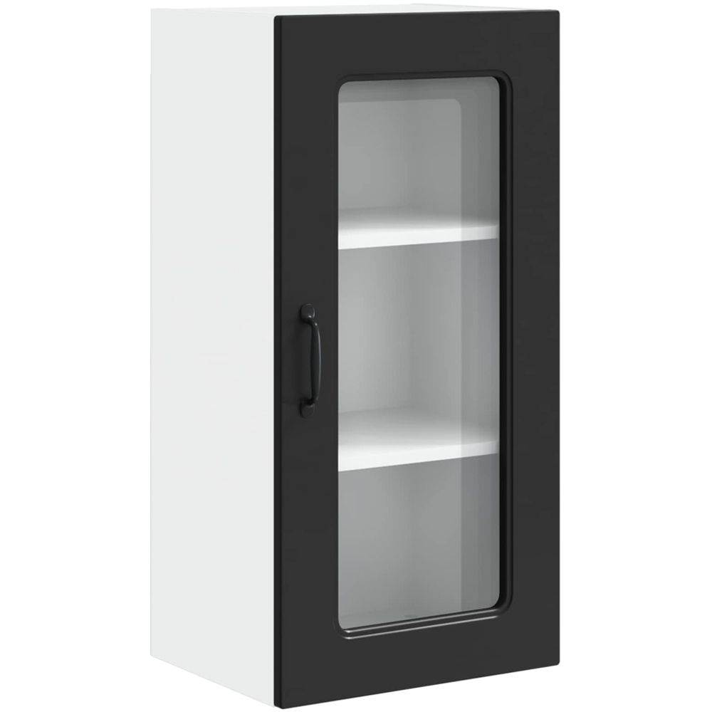 vidaXL Kalmar Single Door Black Wall Kitchen Cabinet 2 Pack Image 2