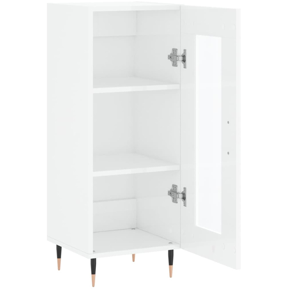 vidaXL Single Door High Gloss White Narrow Sideboard Image 6