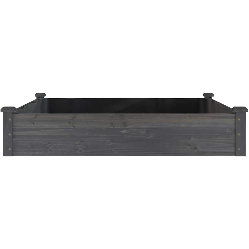 vidaXL Grey Fir Wood Raised Garden Bed with Liner 25 x 120 x 120cm Image 3