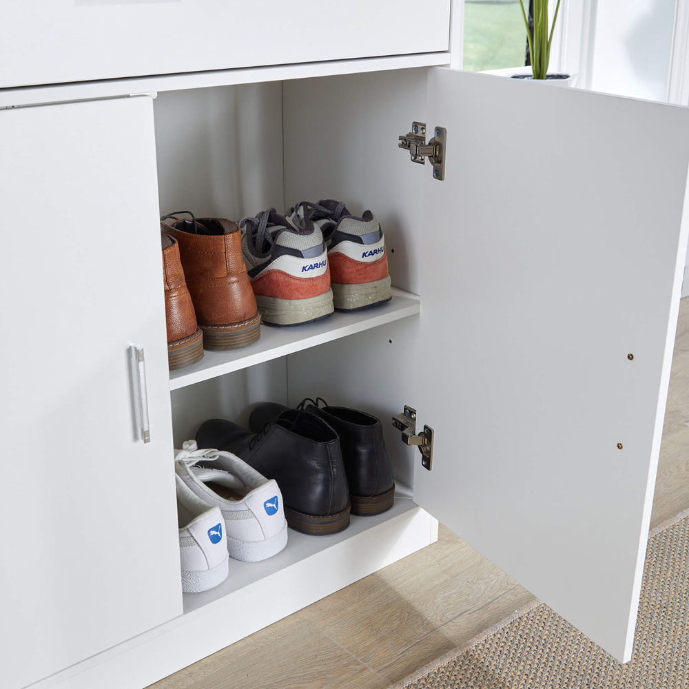 Home Source Novora 2 Door White Shoe Cabinet Image 3