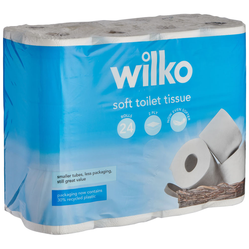 Wilko Soft Toilet Tissue 2 Ply Case of 3 x 24 Rolls Image 3