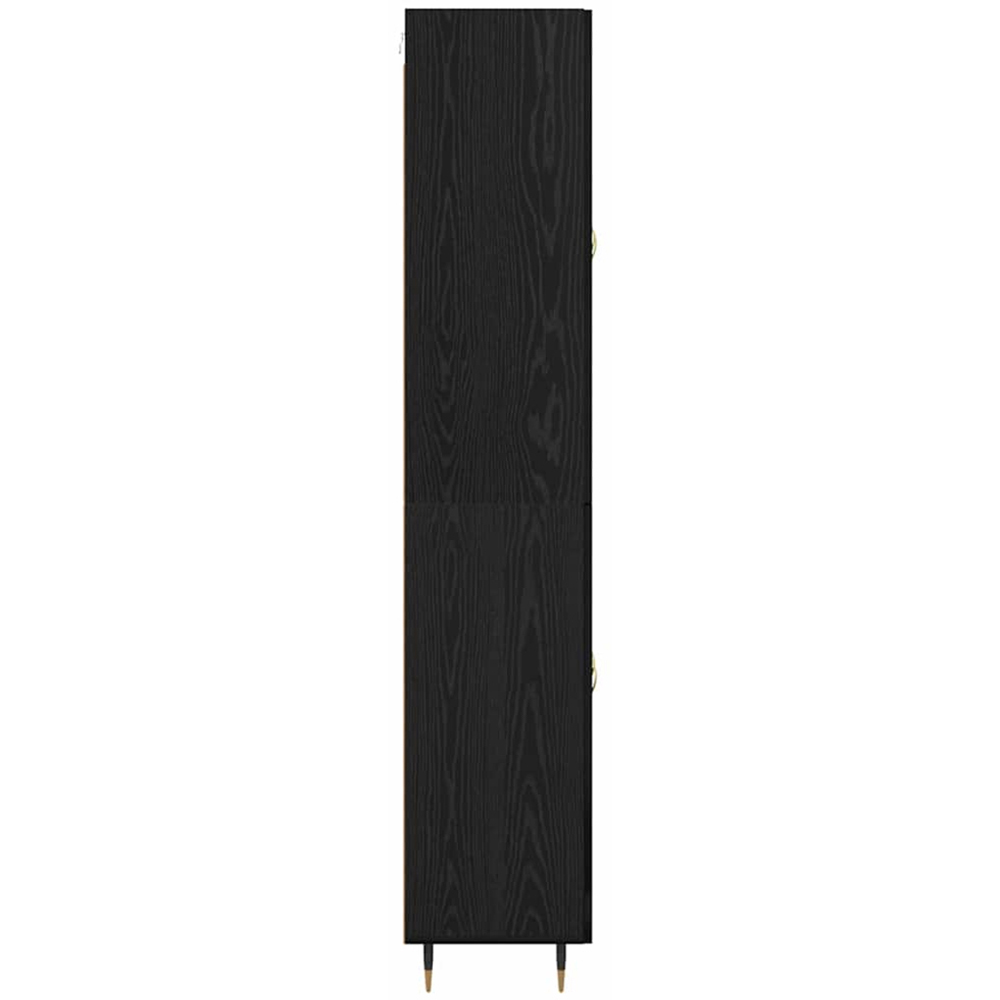 vidaXL 4 Door 6 Shelf Black Oak Highboard with Gold Handles Image 8