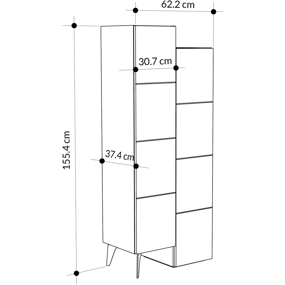 Decortie Stair 2 Door Light Mocha Cabinet Image 8