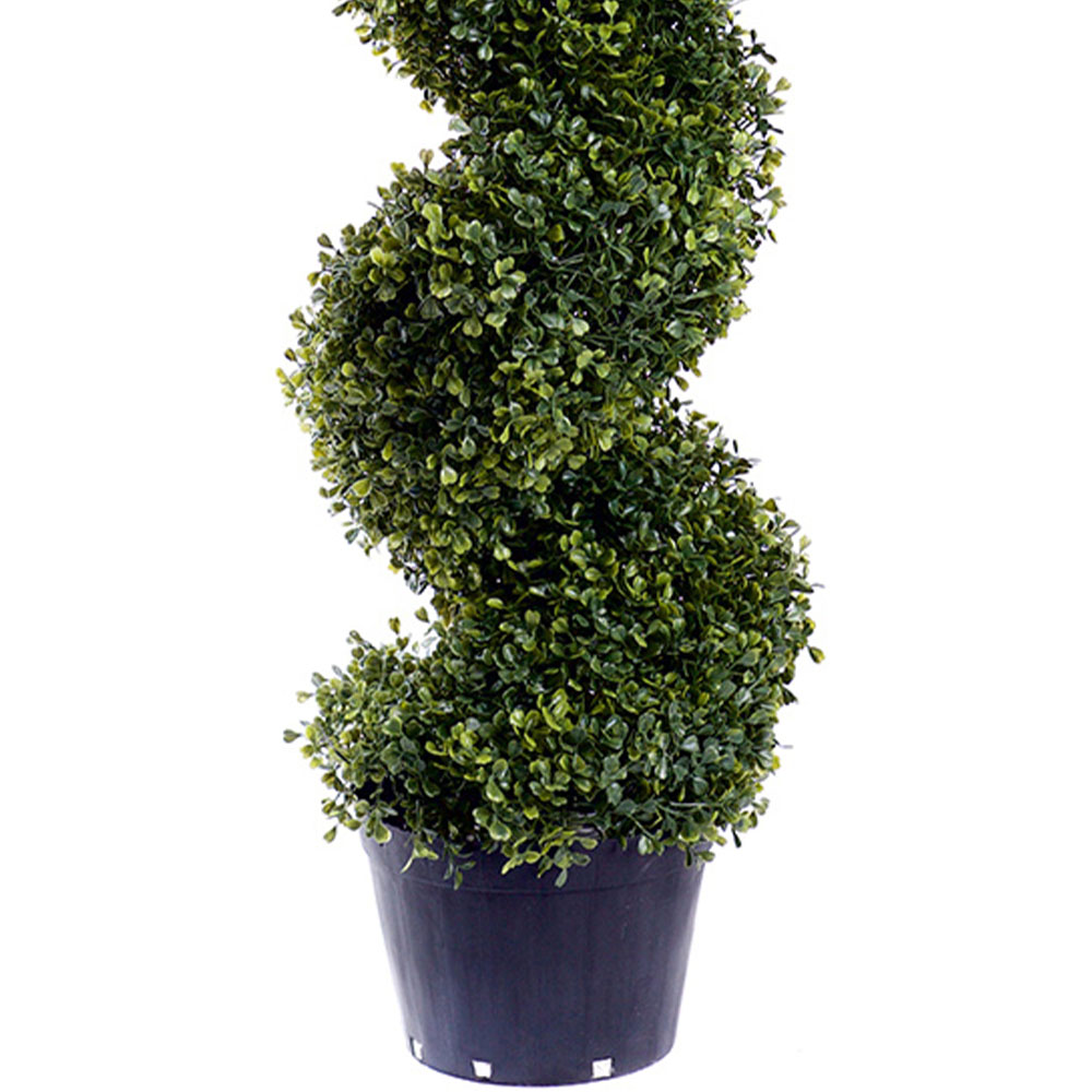 5ft Green Boxwood Spiral Topiary Tree Image 3