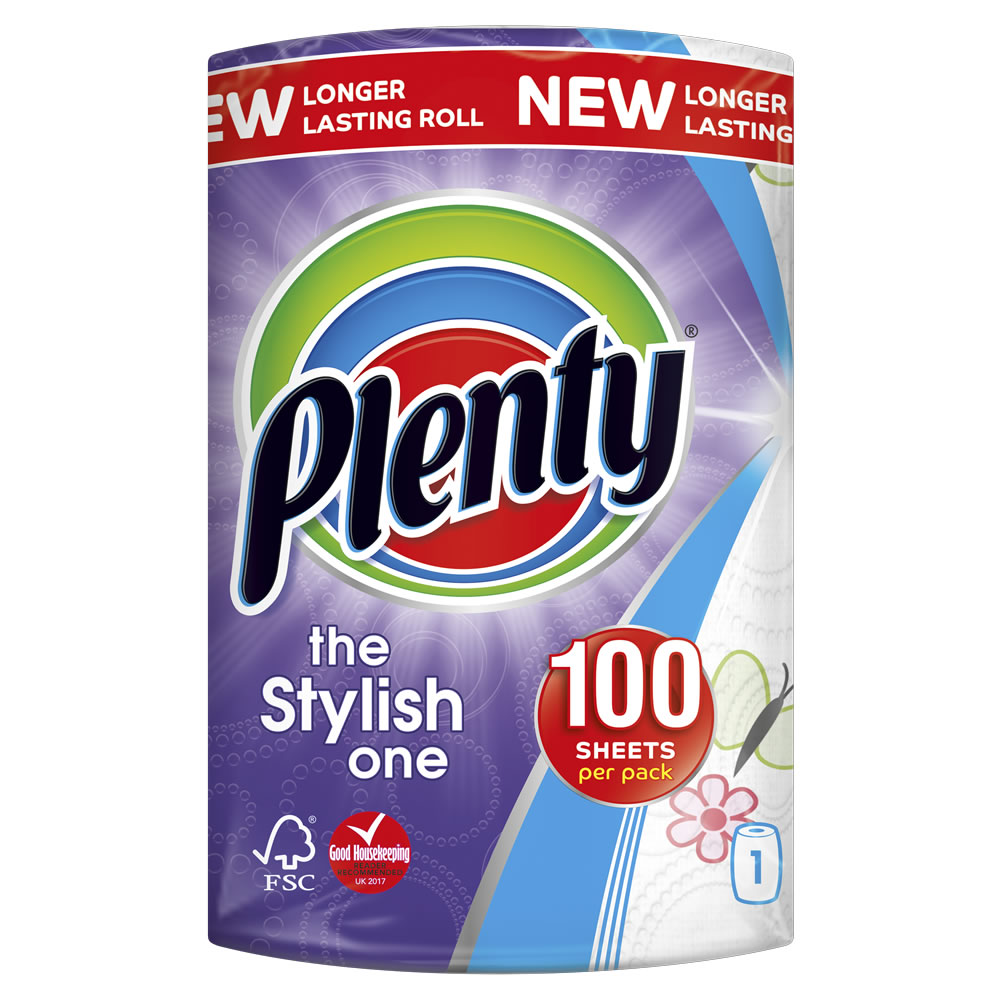 Plenty Decorated Kitchen Roll 100 Sheets Image