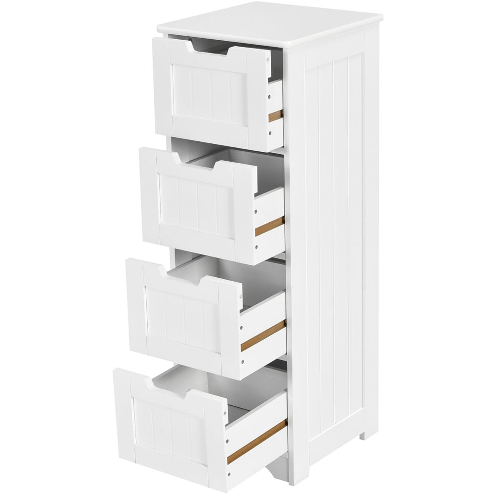 Costway 4 Drawer White Freestanding Bathroom Cabinet Image 3