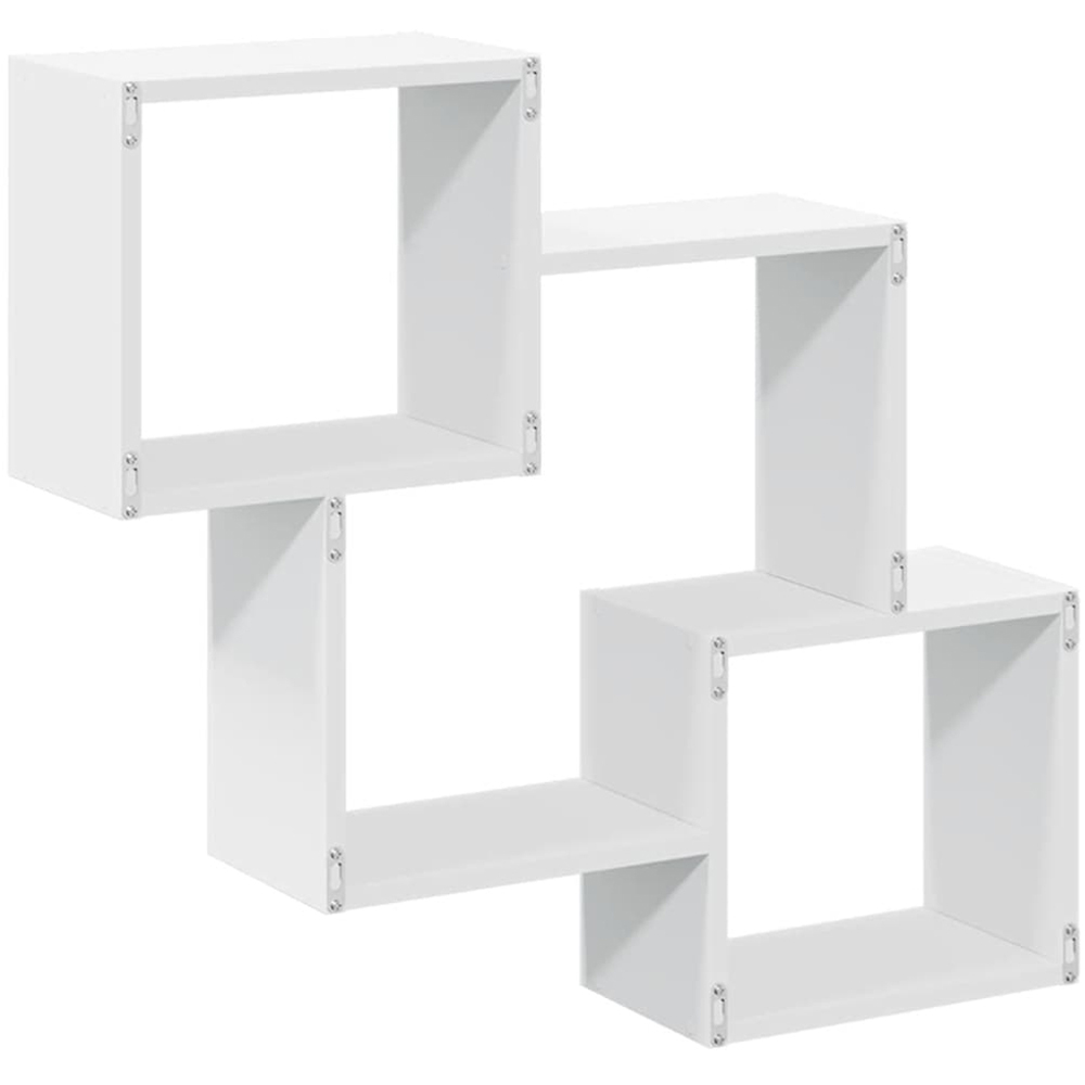 vidaXL 3 Shelf White Floating Wall Shelf Image 5