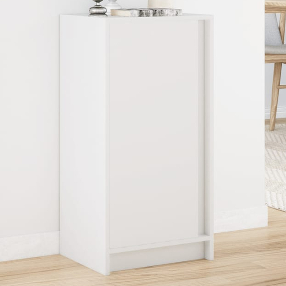 vidaXL Single Door White LED Sideboard Image 1