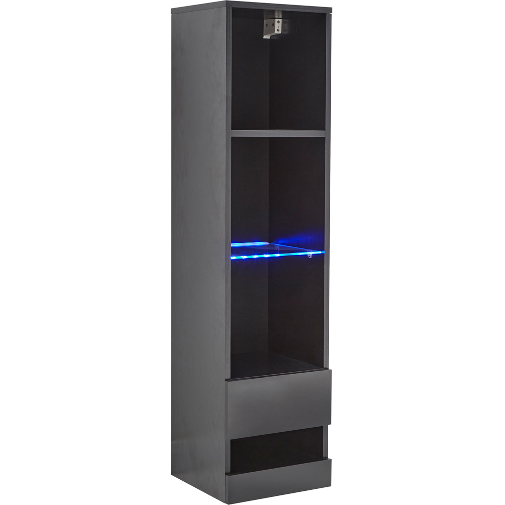 GFW Galicia 4 Shelf Black Wall Mounted Tall LED Shelving Unit Image 2
