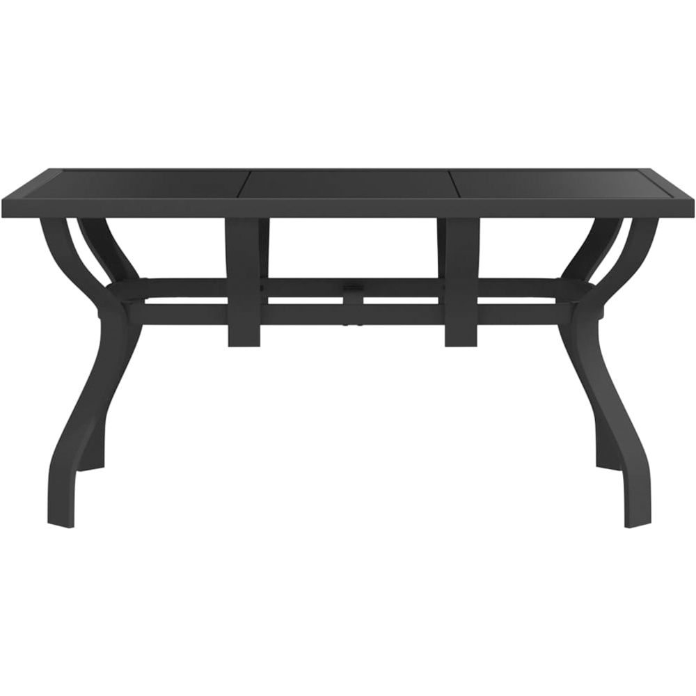 vidaXL 4 Seater Metal Rectangular Garden Dining Table Black Image 3