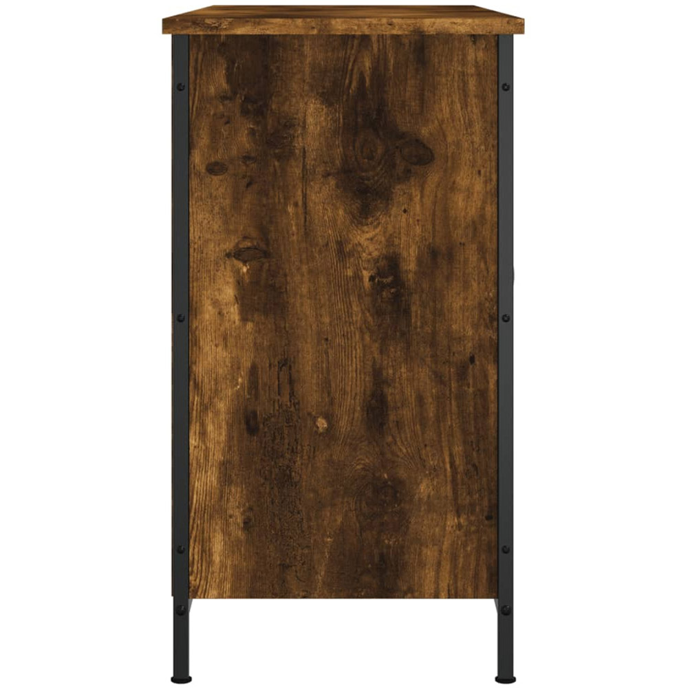 vidaXL 2 Door 2 Shelf Smoked Oak Industrial Style TV Cabinet Image 7