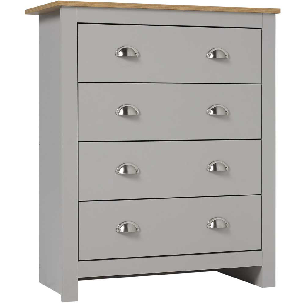 LPD Furniture Lancaster Oak Effect with Grey Finish 3 Piece Bedroom Furniture Set Image 4