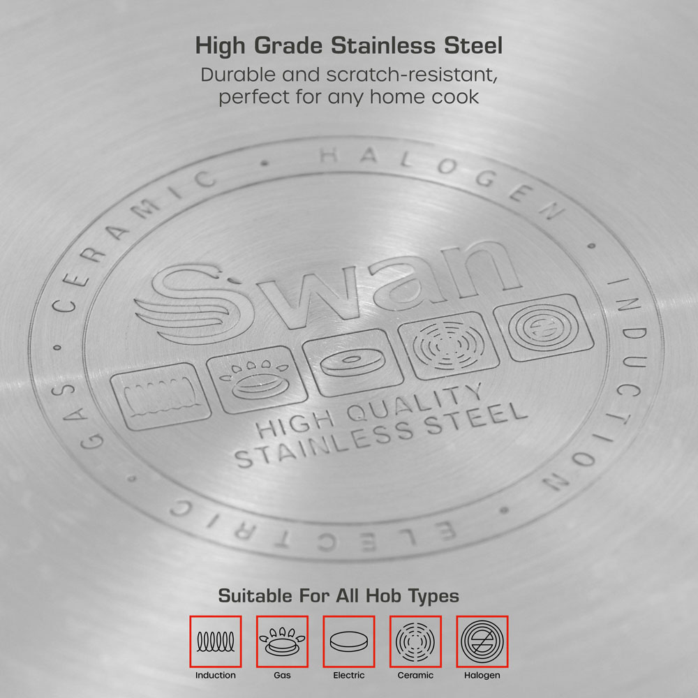 Swan Townhouse 5 Piece Stainless Steel Cookware Set Image 3