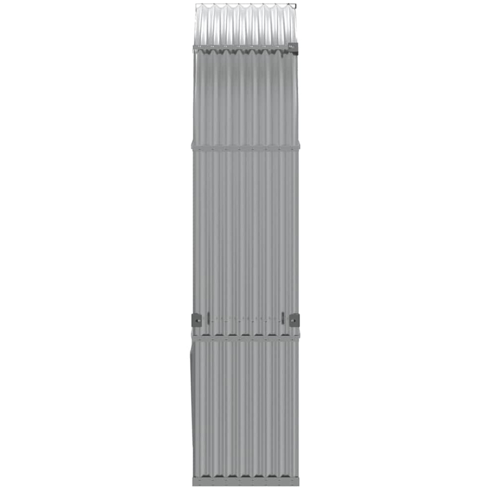 vidaXL Grey Galvanised Steel Firewood Log Holder 210 x 120 x 45cm Image 4