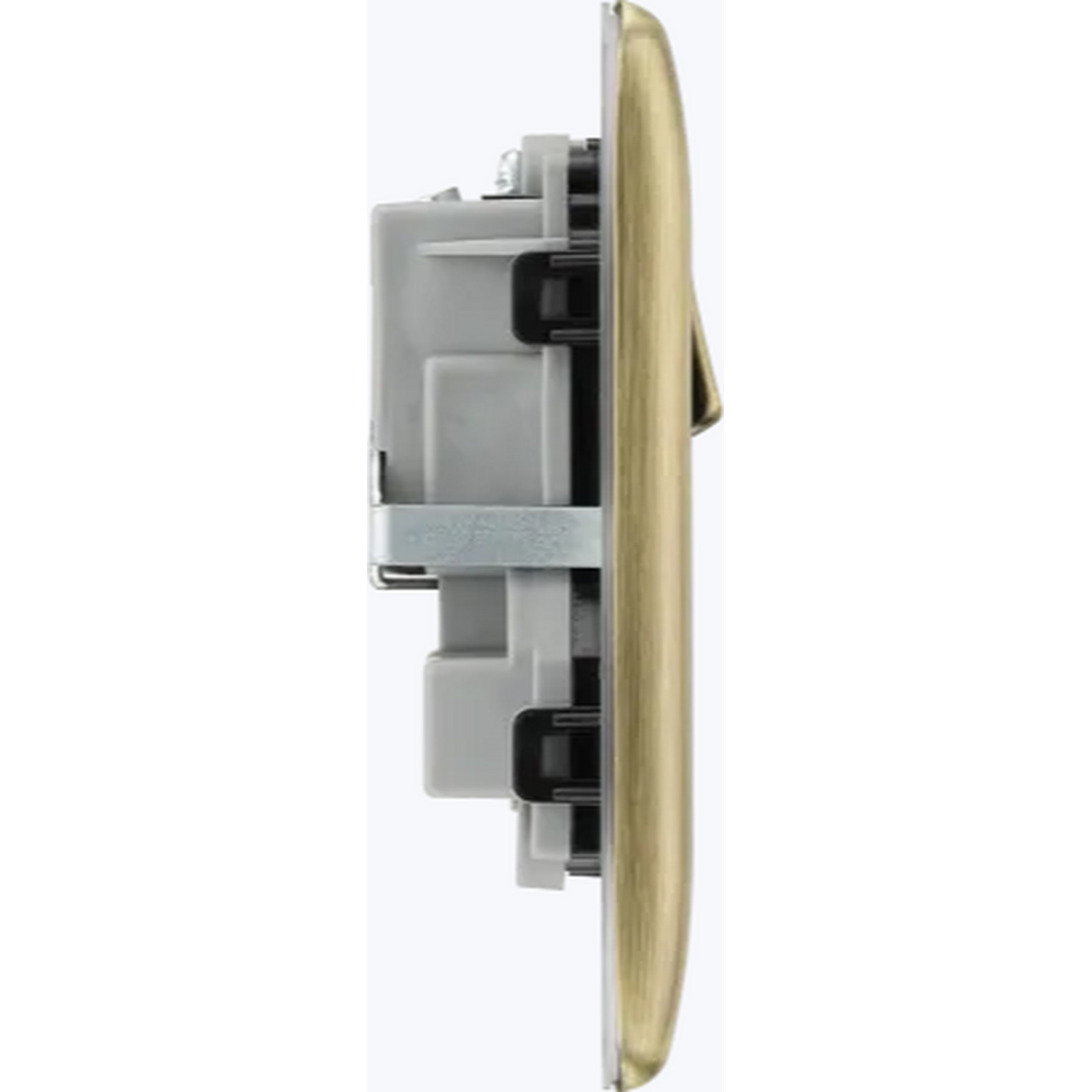 BG Nexus Metal 2 Gang Socket Antique Brass Image 4