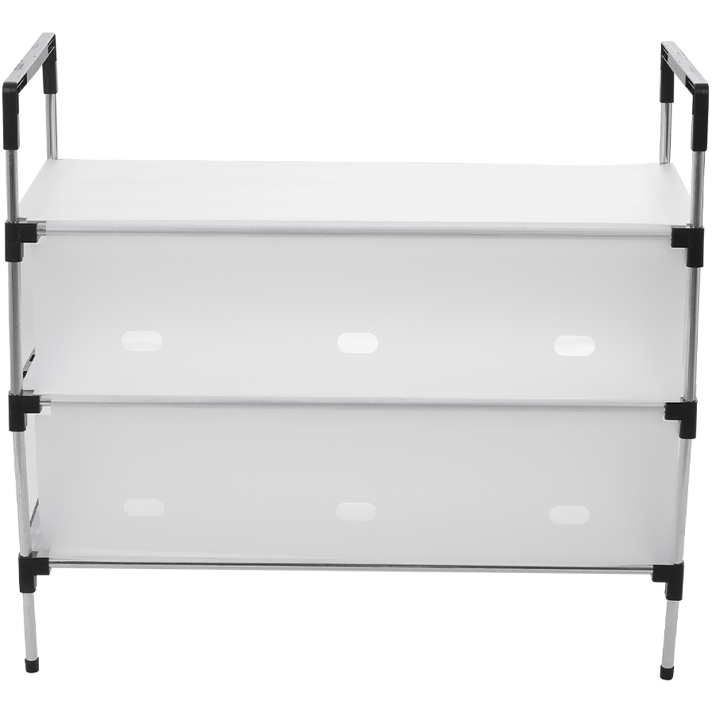 H&O Direct 3 Shelf White Shoe Rack Image 3