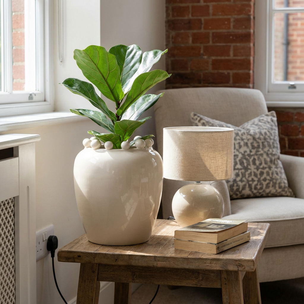 Large Ball Edge Planter Cream Image 8
