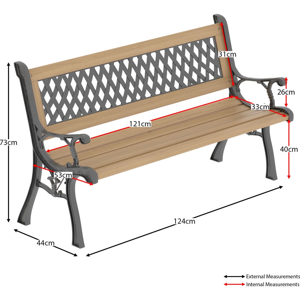 Garden Vida Cross Style Garden Bench Image 7