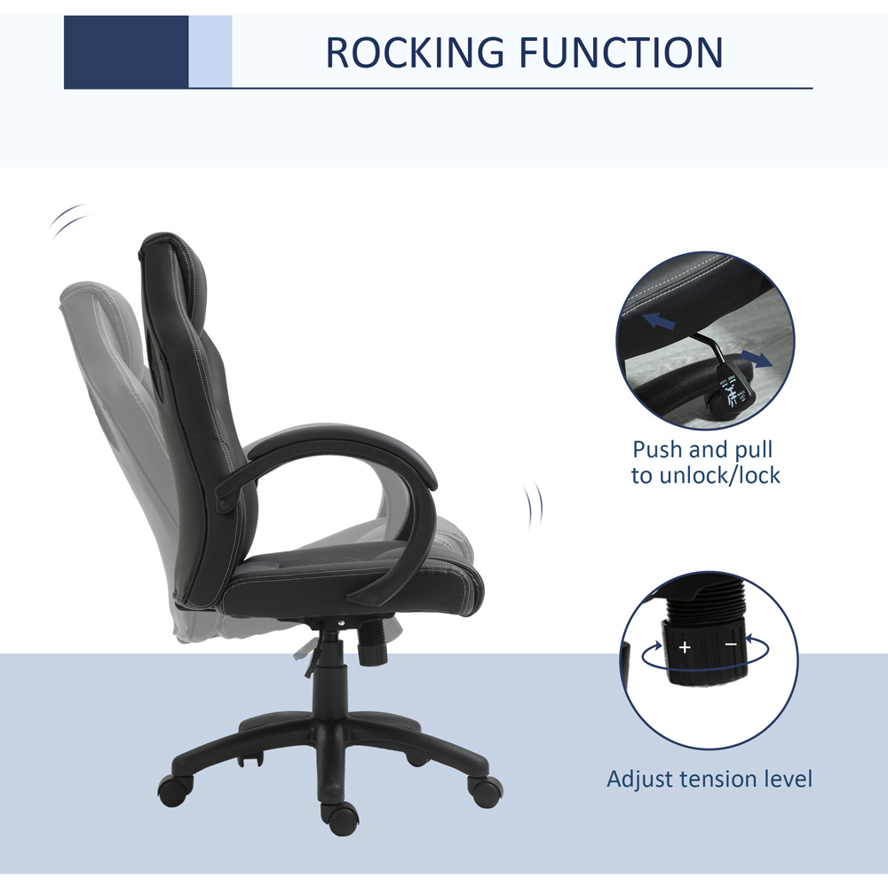 Portland Black Faux Leather Swivel Computer Desk Office Chair Image 6