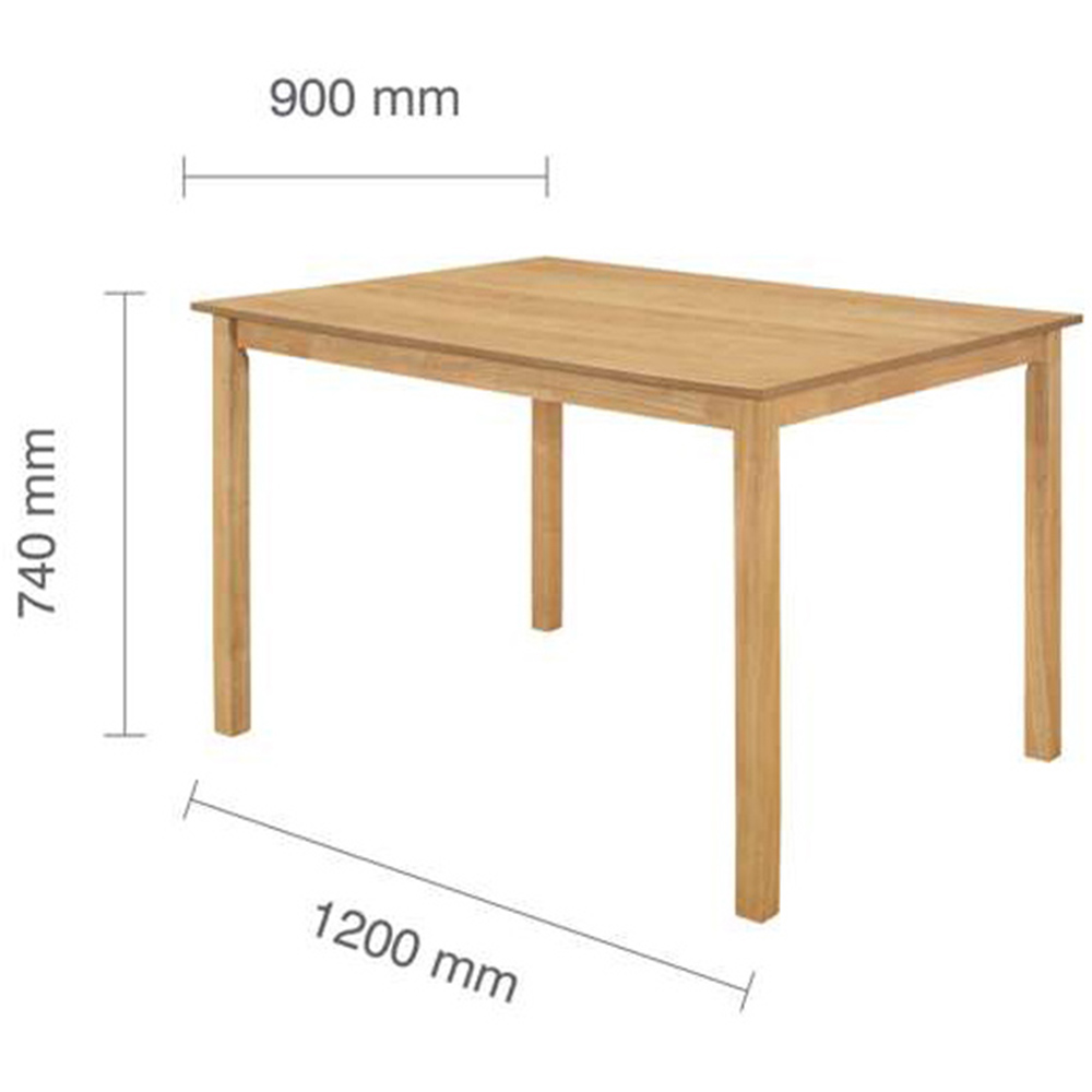 Cottesmore 4 Seater Rectangle Dining Table Oak Image 7