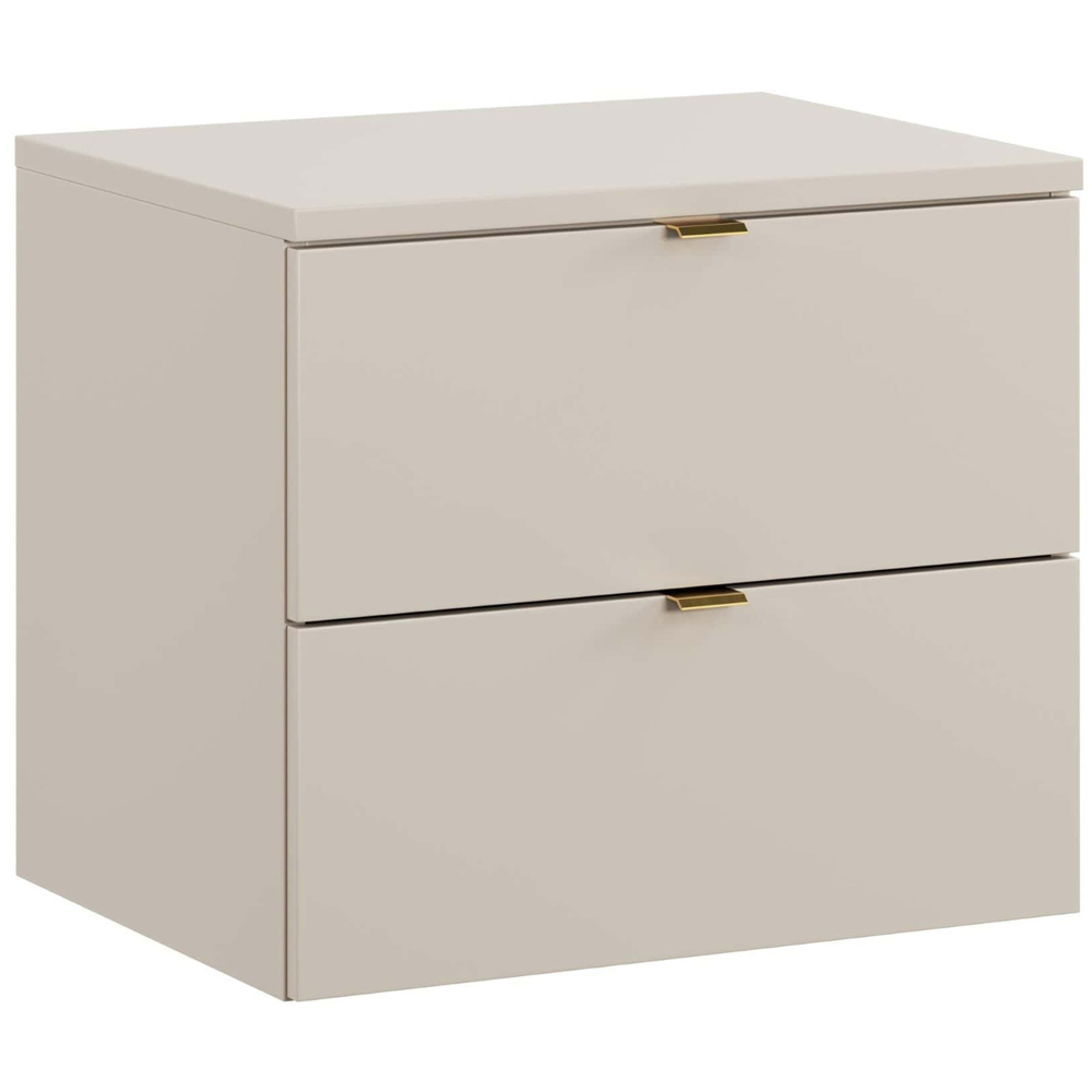 Impact Furniture Dalia 2 Drawer Beige Wall Hung Countertop Vanity Unit 600mm Image 3