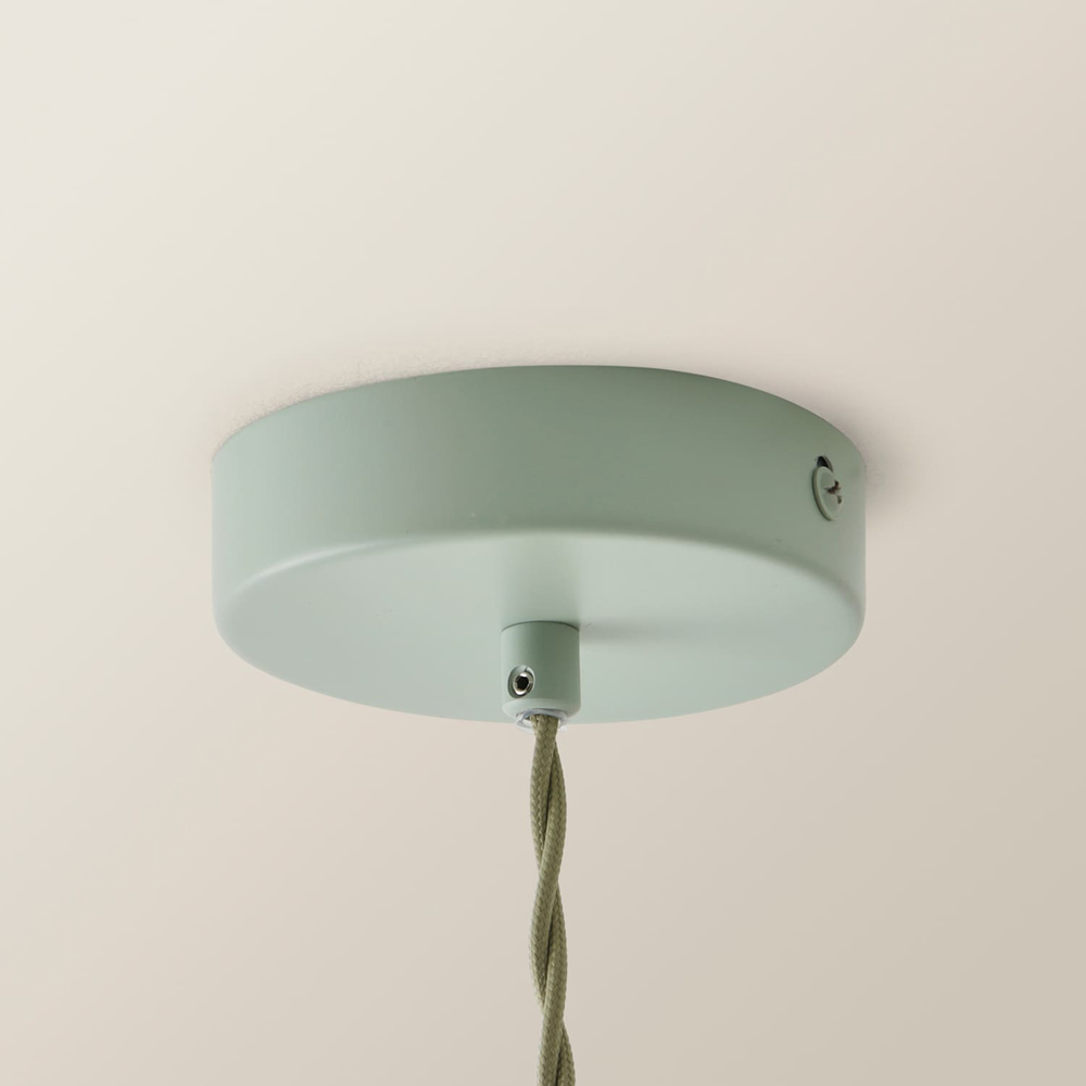 ValueLights Millie Sage Green Blue Scallop Shade Pendant Light with Bulb Image 3