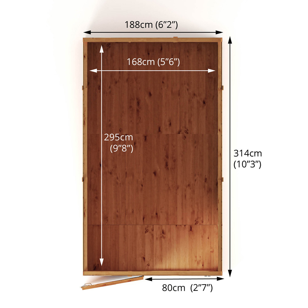 Mercia Woodsman 10 x 6ft Shiplap Glass Pent Shed Image 8