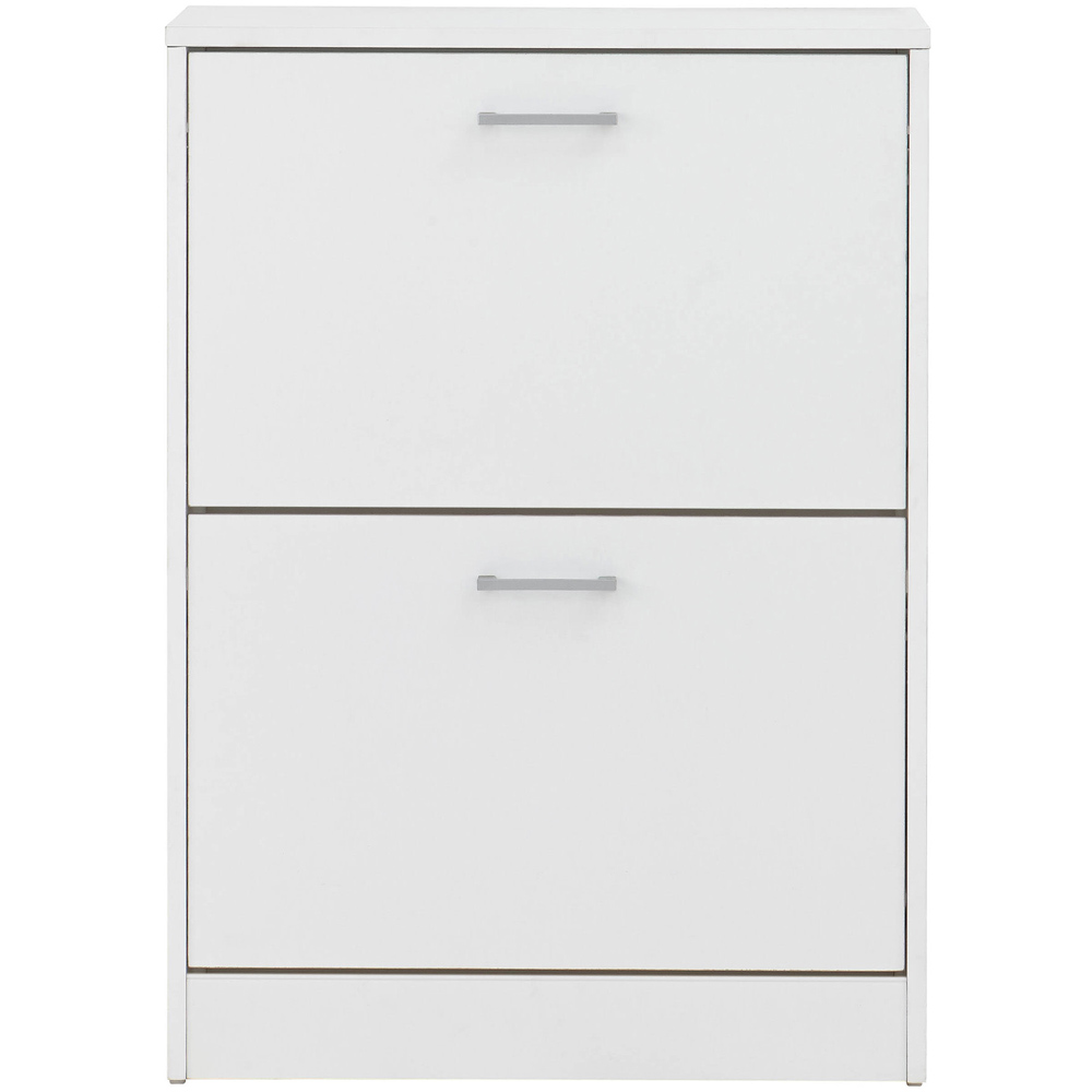 GFW Stirling 2 Tier White Shoe Cabinet Image 2