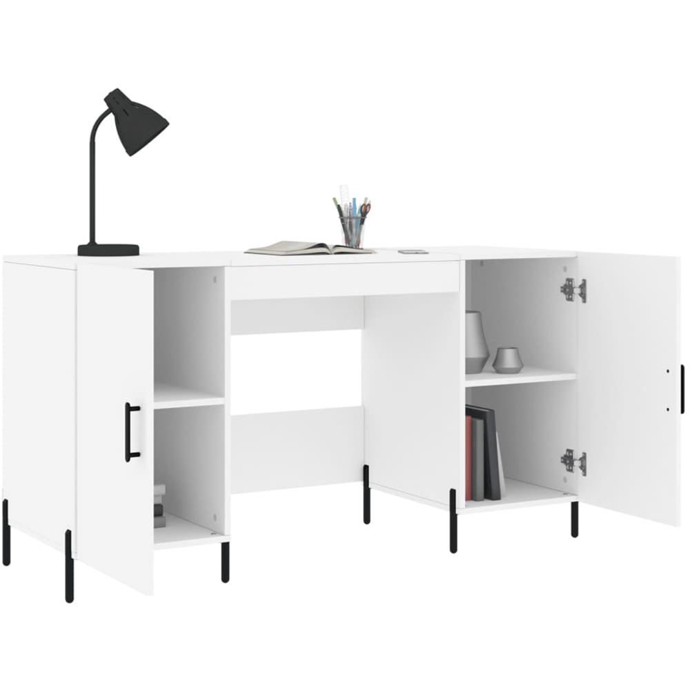 vidaXL 2 Door Modern Desk White Image 4