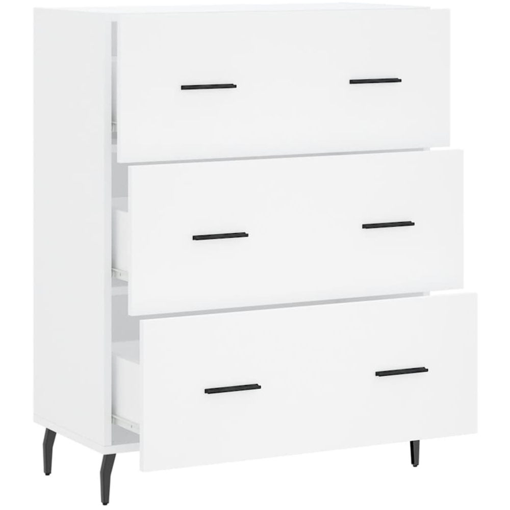 vidaXL 3 Drawer White Sideboard Image 6