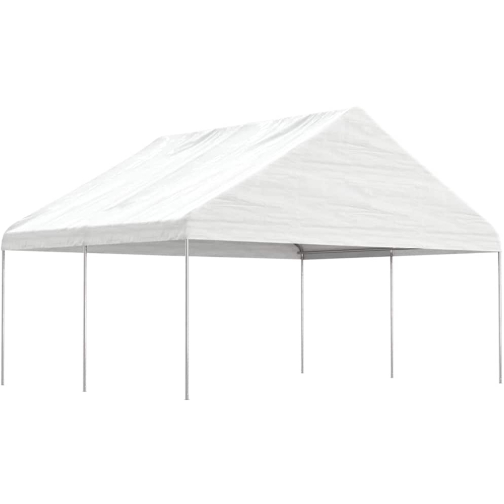 vidaXL 4.46 x 5.88m White Gazebo with Roof Image 1