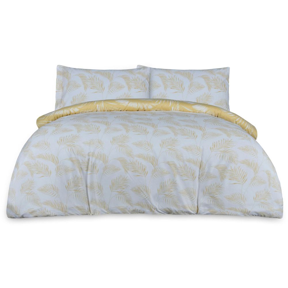 Smart Living King Size Ochre Sketched Palm Reversible Duvet Cover Set Image 2