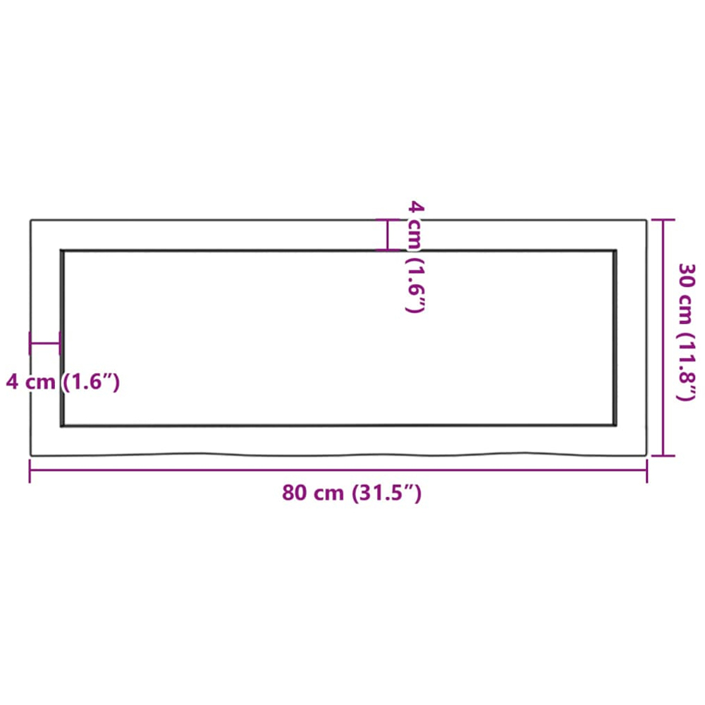 vidaXL 30 x 80cm Light Brown Oak Wood Wall Shelf Image 9