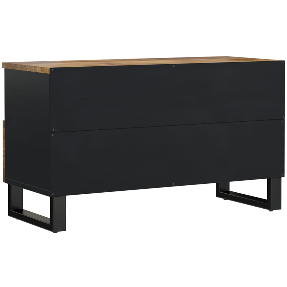 vidaXL Single Drawer 3 Shelf Honey Brown Solid Mango Wood TV Cabinet Image 5
