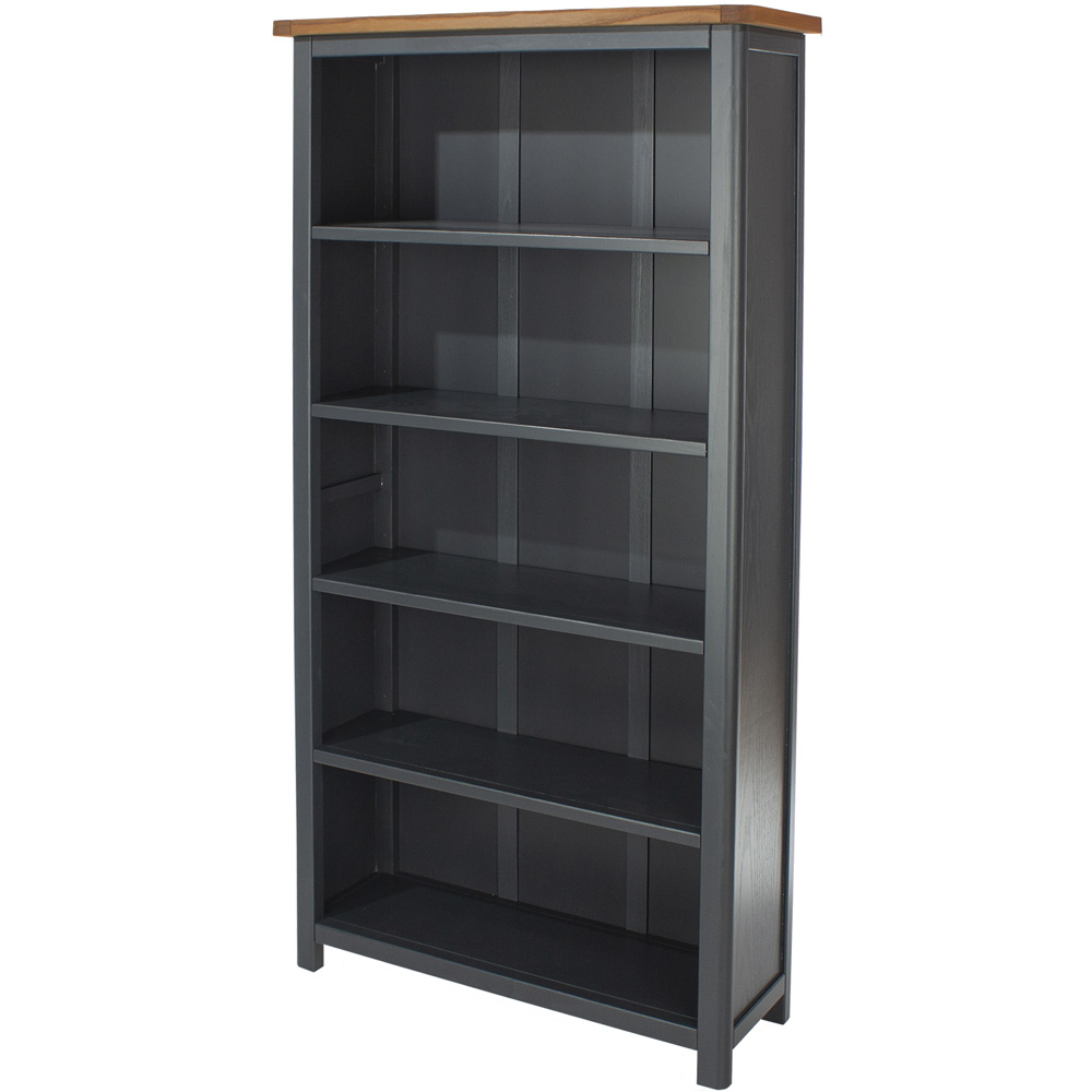 Dunkeld Midnight 5 Shelf Blue Grey Tall Bookcase Image 3