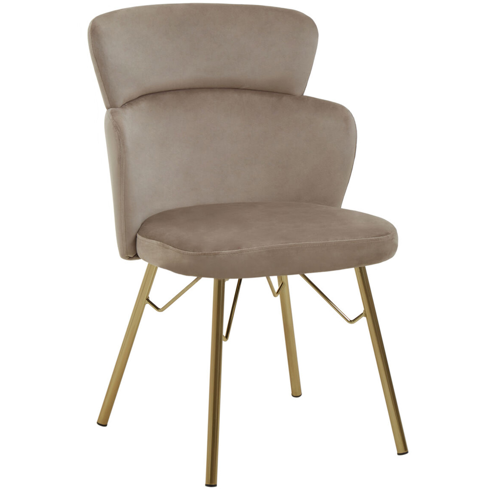 Premier Housewares Veneto Mink Velvet Tiered Back Accent Chair Image 4