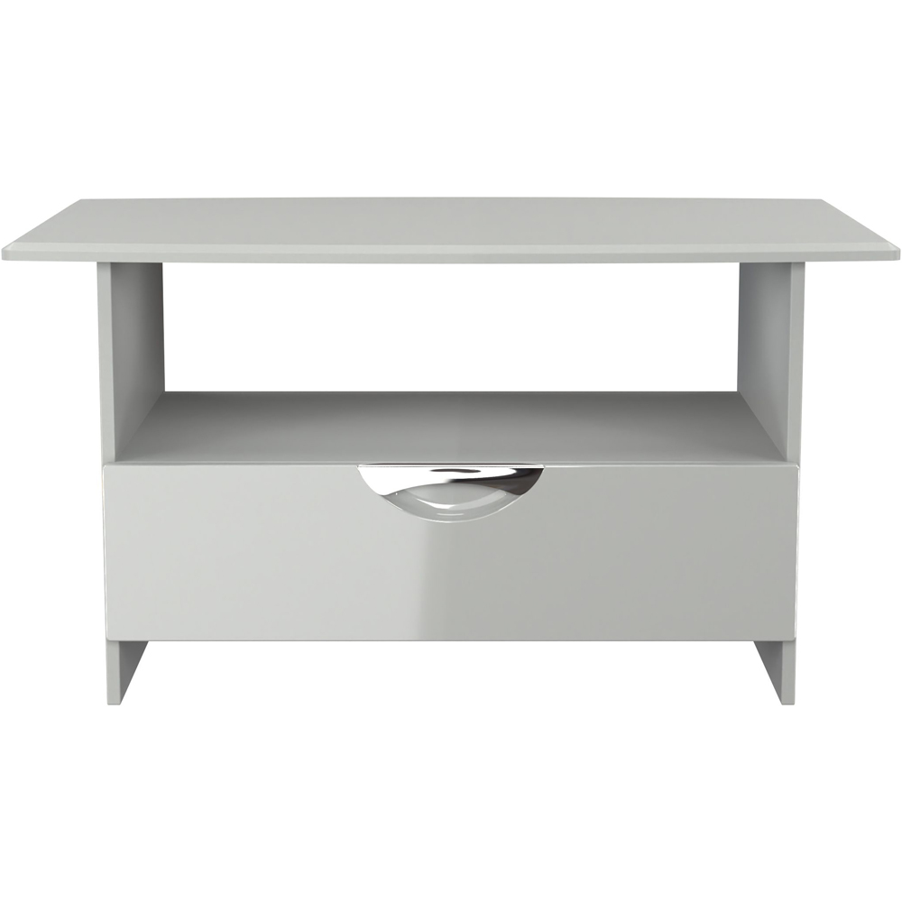 Crowndale Camden Single Drawer Single Shelf Grey Gloss and Dusk Grey Coffee Table Ready Assembled Image 2