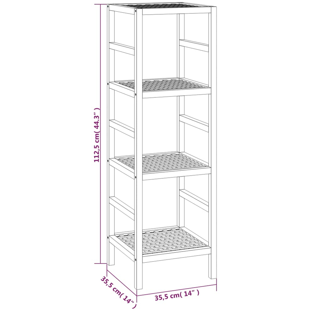 vidaXL 3 Shelf Solid Walnut Wood Bathroom Storage Unit Image 7