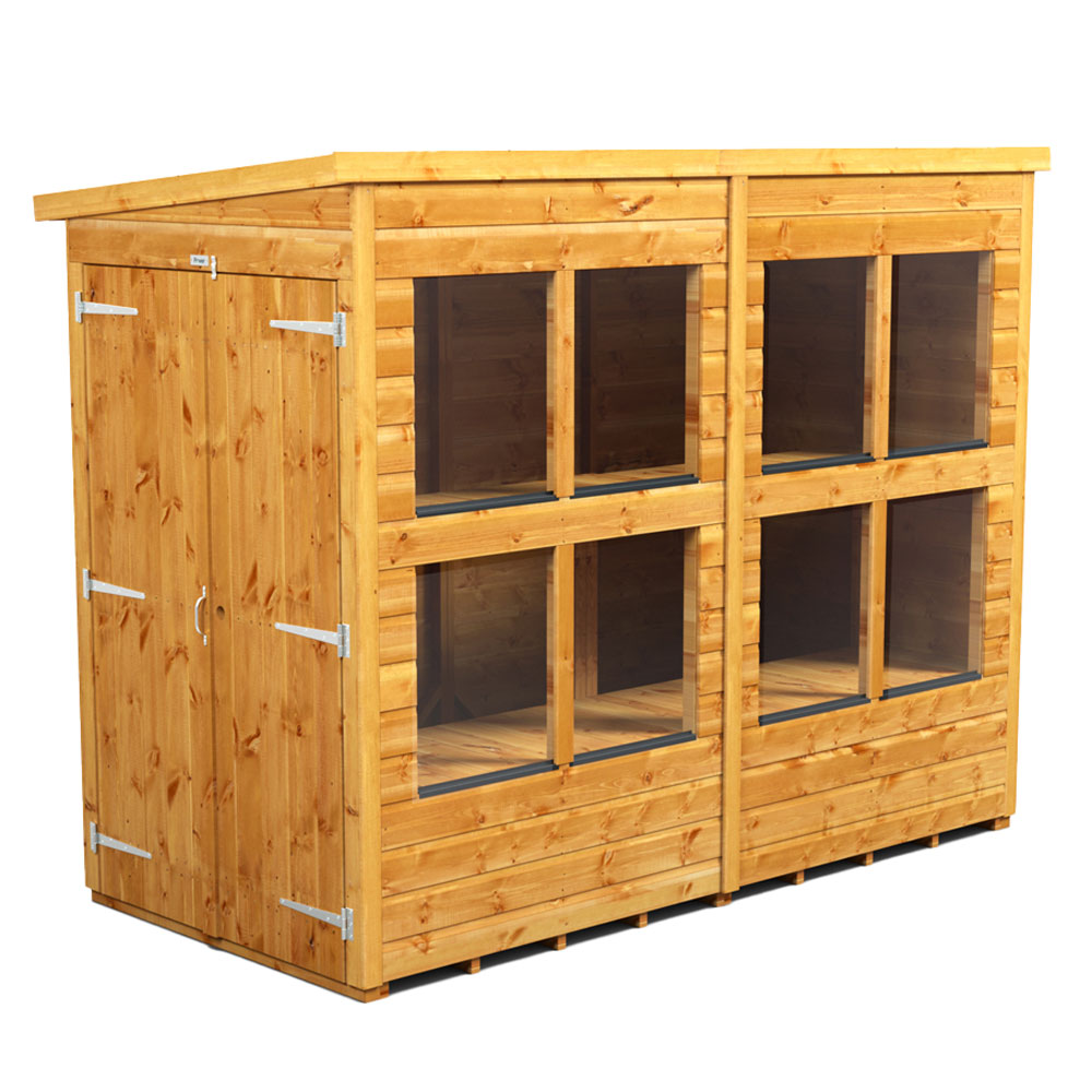 Power 8 x 4ft Pent Double Door Potting Shed Image 1