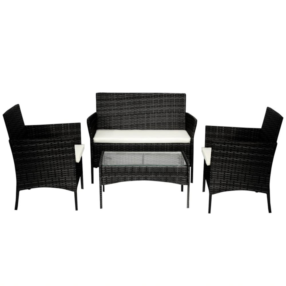 Alivio 4 Seater Black PE Rattan Garden Lounge Set Image 2