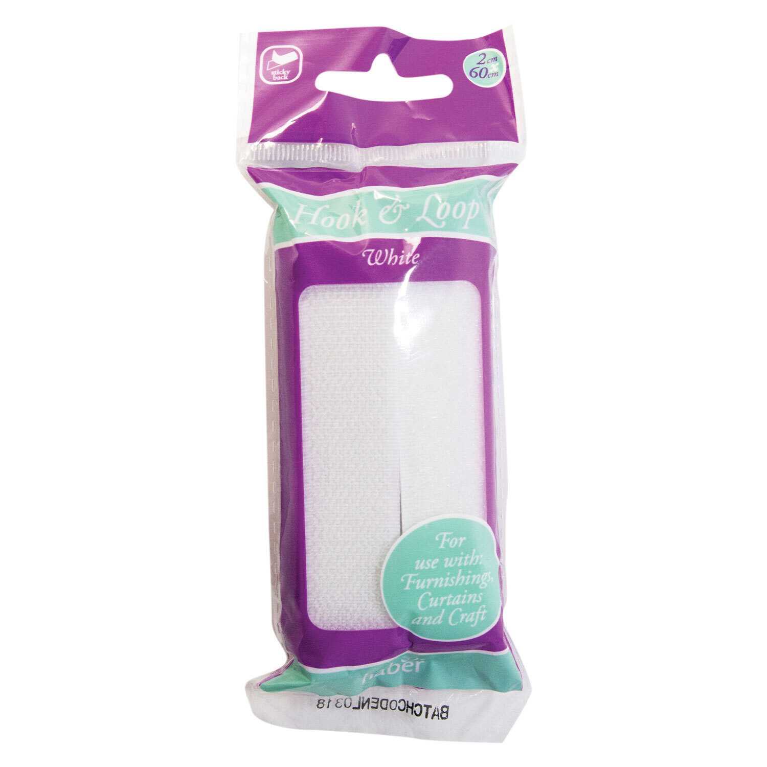 Hook and Loop Press Tape White Wilko