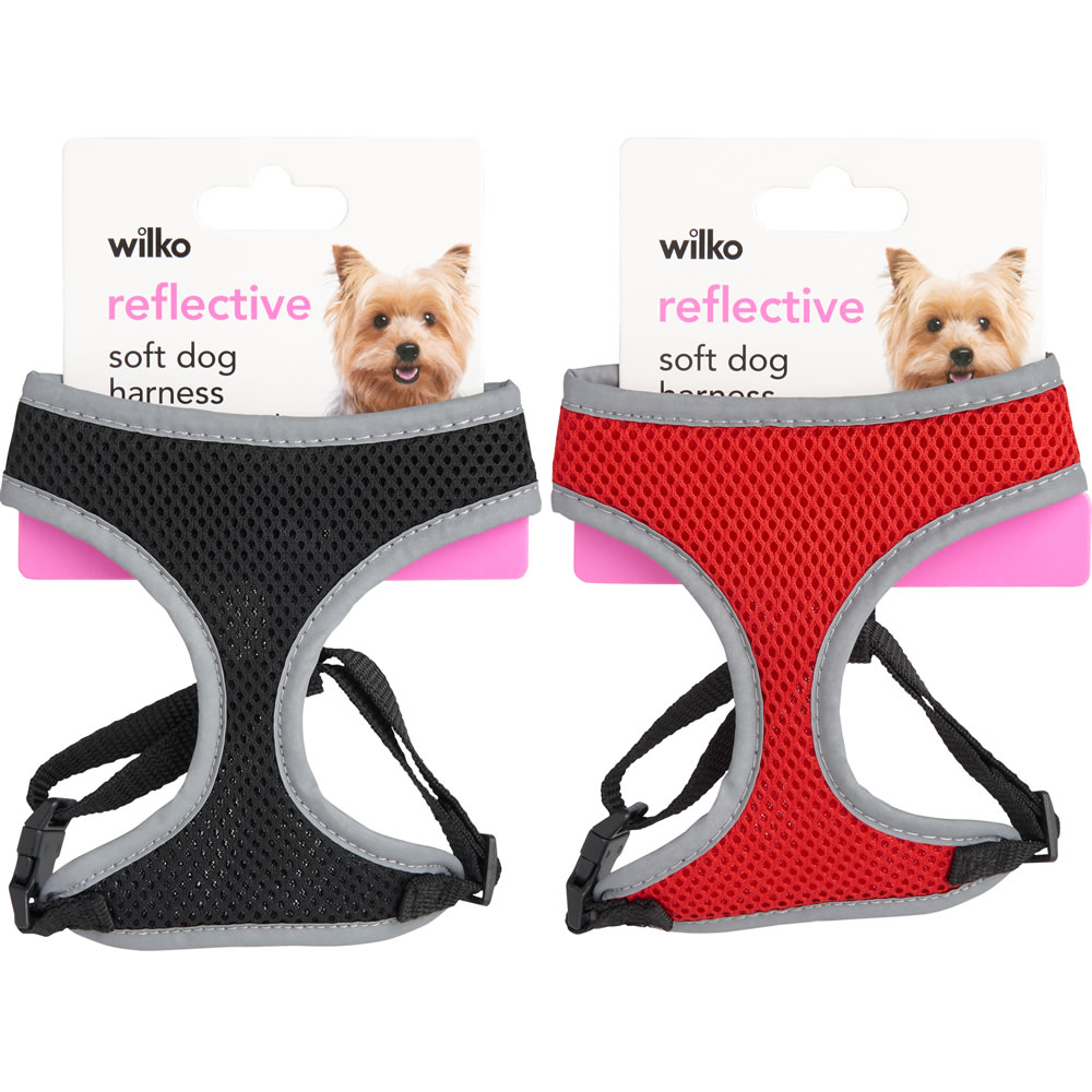 Single Wilko Extra Small Reflective Soft Dog Harness 28-40cm in Assorted styles Image 1