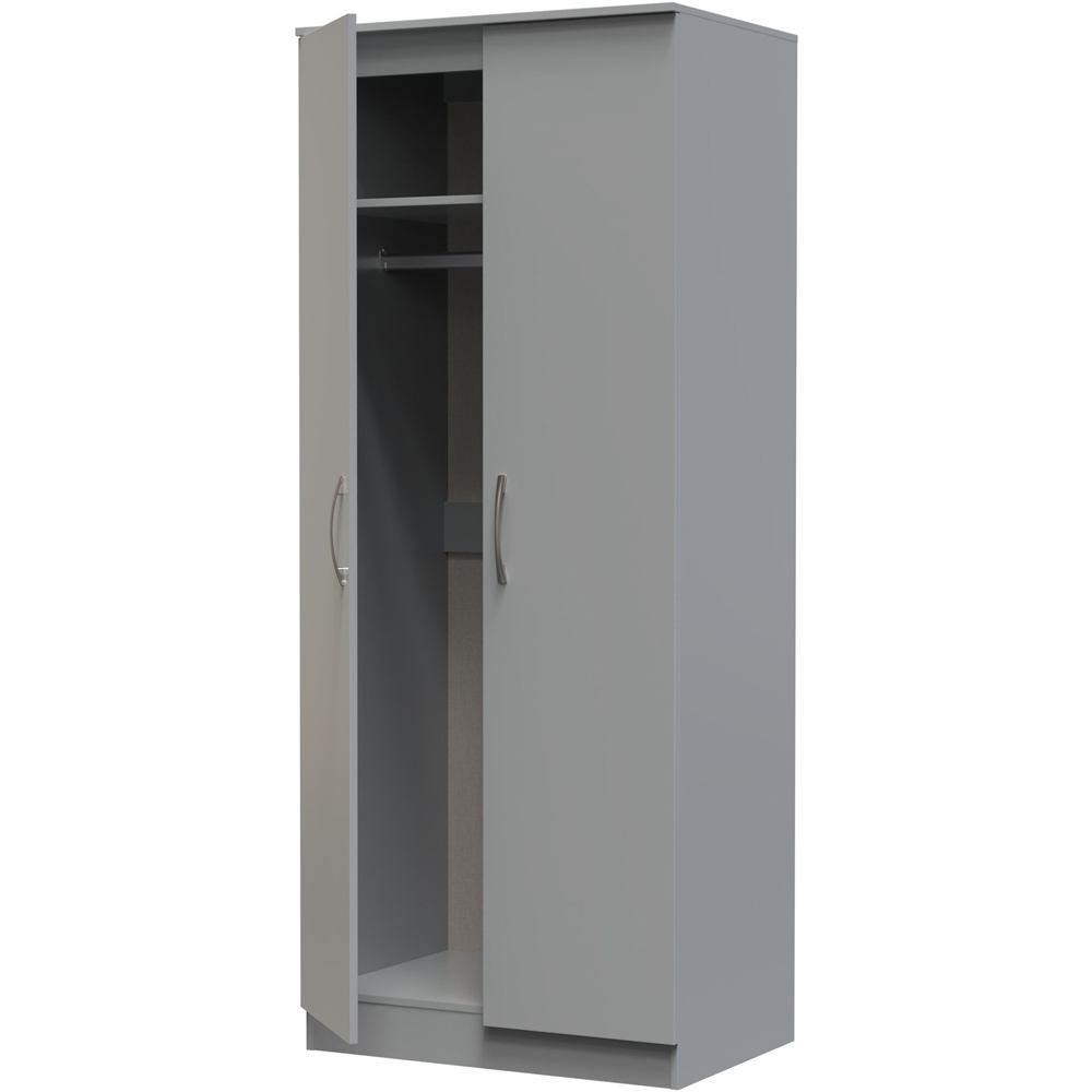 Crowndale Avon 2 Door Dusk Grey Wardrobe Ready Assembled Image 6