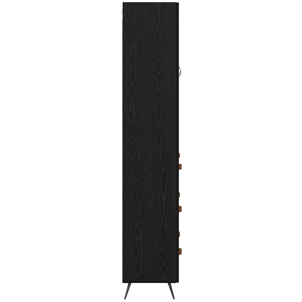 vidaXL 2 Door 3 Drawer Black Oak Sideboard Image 4