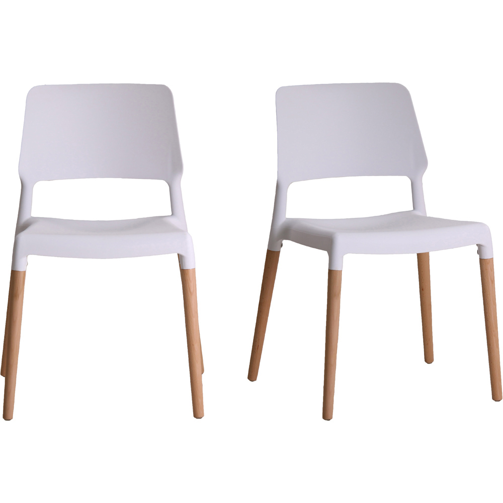 Riva Set of 2 White Dining Chair Image 3