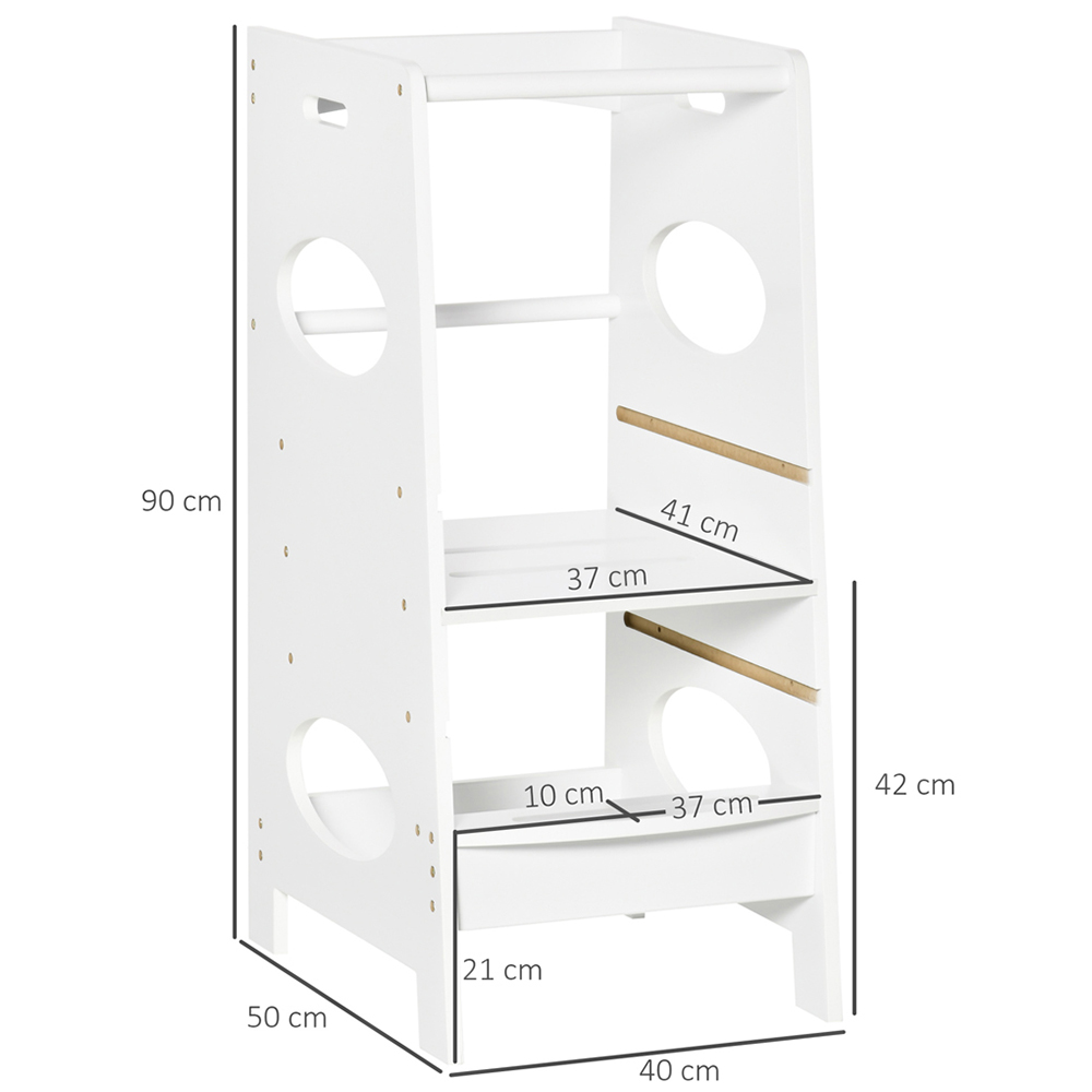Playful Haven White Kids Adjustable Stool Image 6