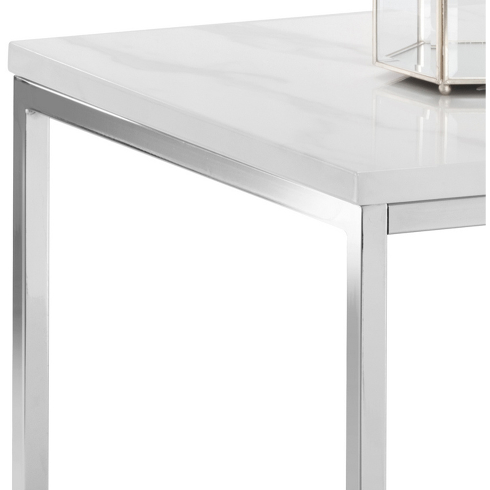 Julian Bowen Scala Chrome and White Marble Top Lamp Table Image 5