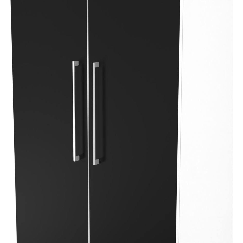 Crowndale Worcester 2 Door Matt Black and White Tall Wardrobe Ready Assembled Image 5
