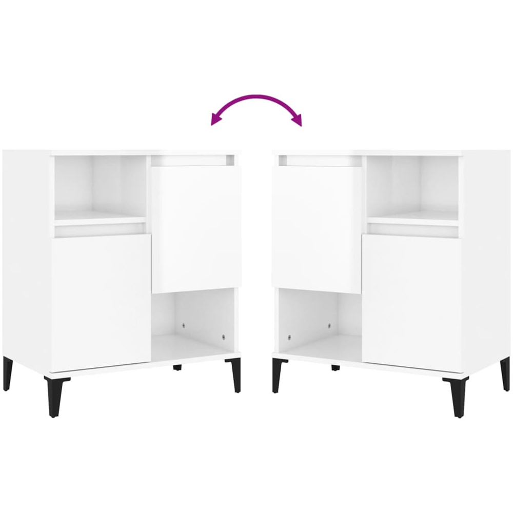 vidaXL 2 Door 2 Shelf White Sideboard Set of 3 Image 7