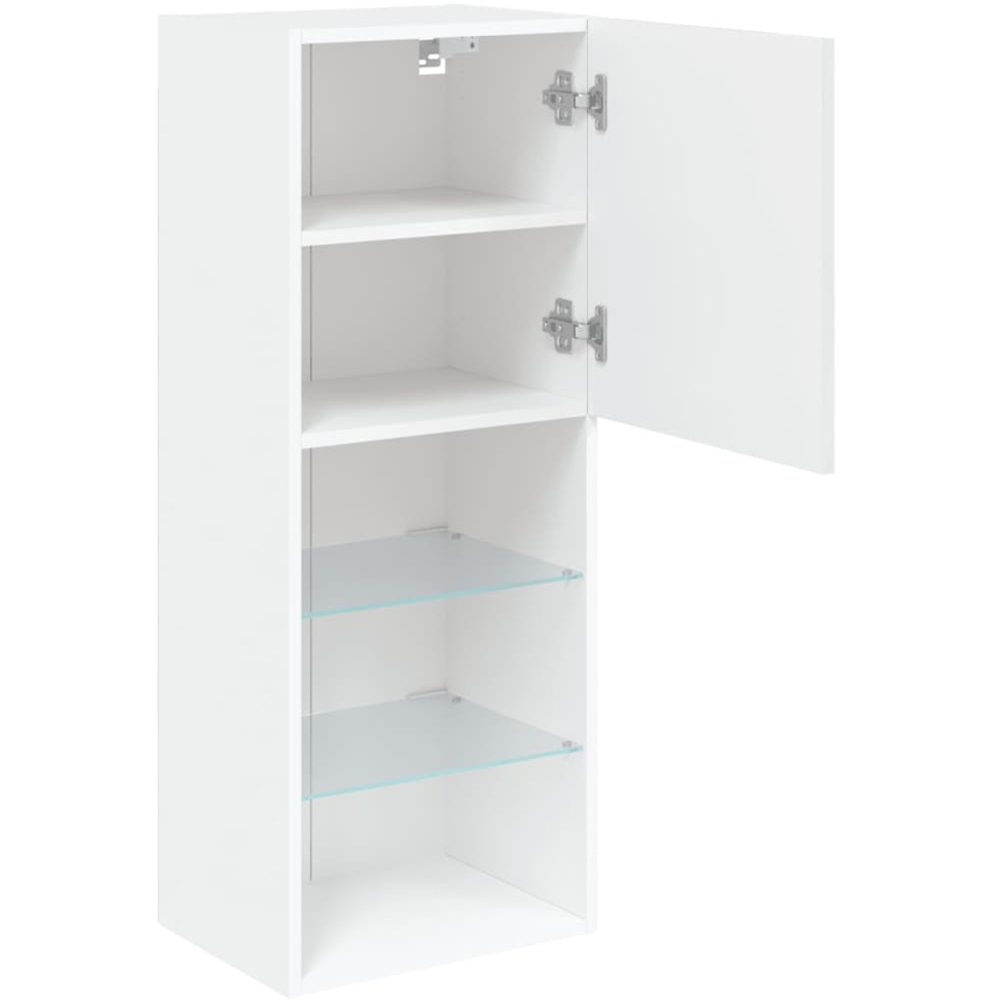 vidaXL Single Door 3 Shelf Tall TV Cabinet with LED Lights Image 5
